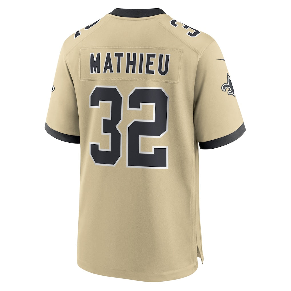 NO.Saints #32 Tyrann Mathieu Gold Gameday Golds Alternate Game Player Jersey