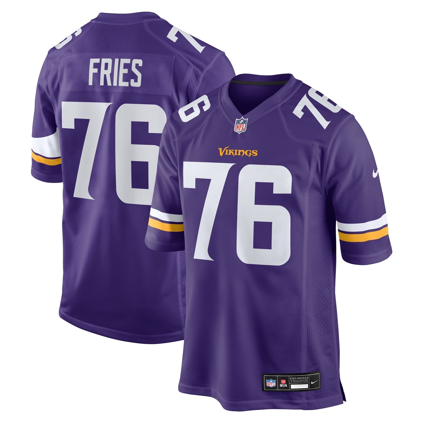 Minnesota Vikings Will Fries Purple Team Game Jersey
