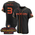 #3 Jeremy Pena Houston Astros 2023 SPACE CITY CHAMPIONS FLEX JERSEY C black  ALL STITCHED Baseball Jerseys