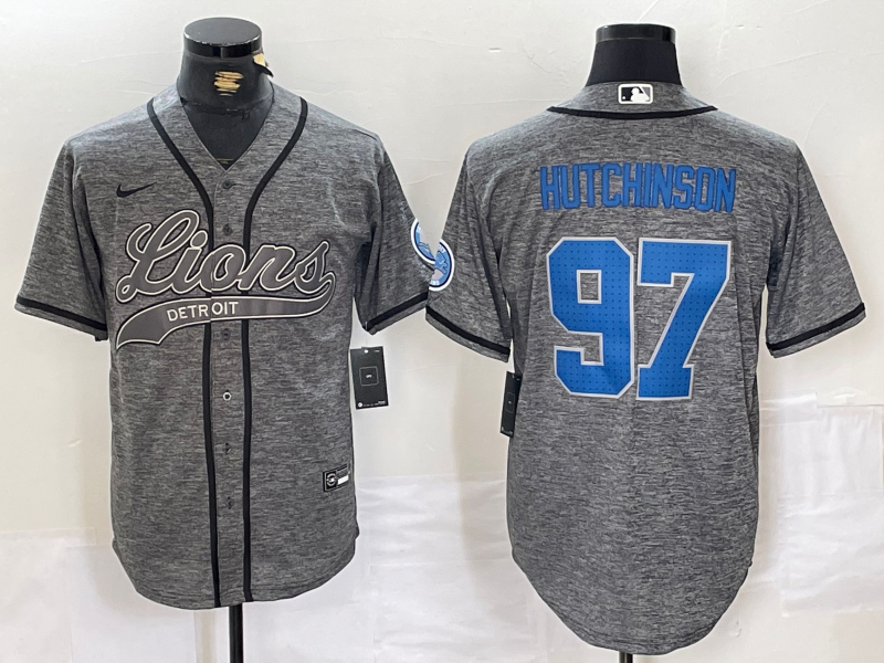 Men's Detroit Lions Aidan Hutchinson Gray Player Jersey