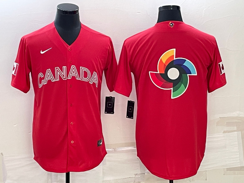 Men's 2023 World Baseball Classic Canada Red Jersey1