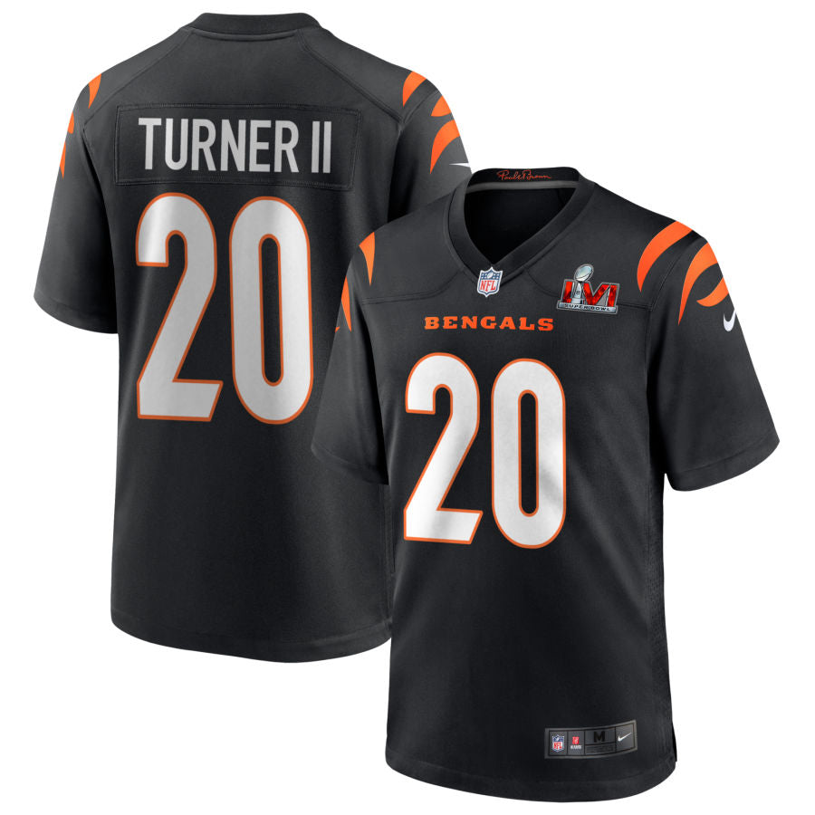 DJ Turner II Cincinnati Bengals  Super Bowl LVI Game Jersey - Black