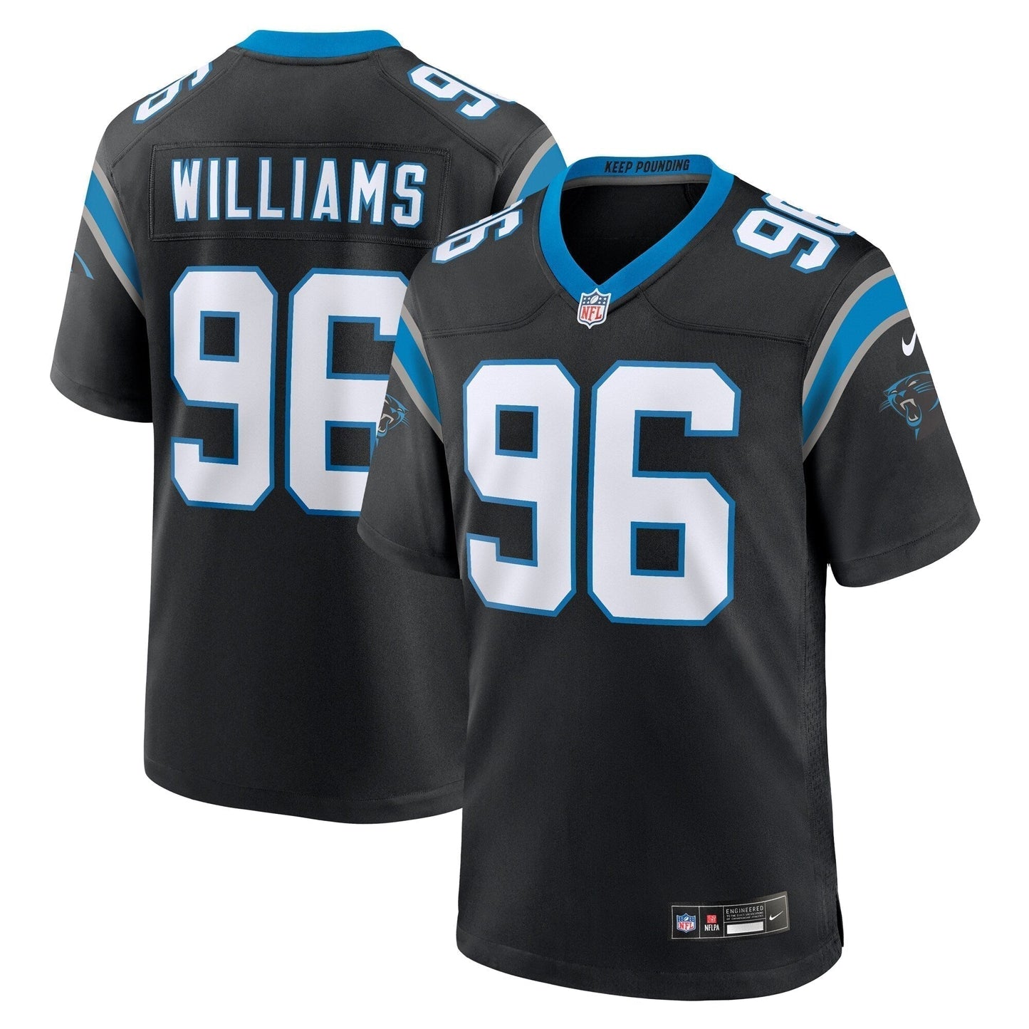DeShawn Williams Carolina Panthers  Game   Jersey - Black