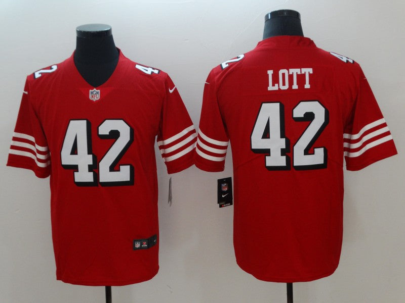 Men's San Francisco 49ers Ronnie Lott Red Game Player Jersey