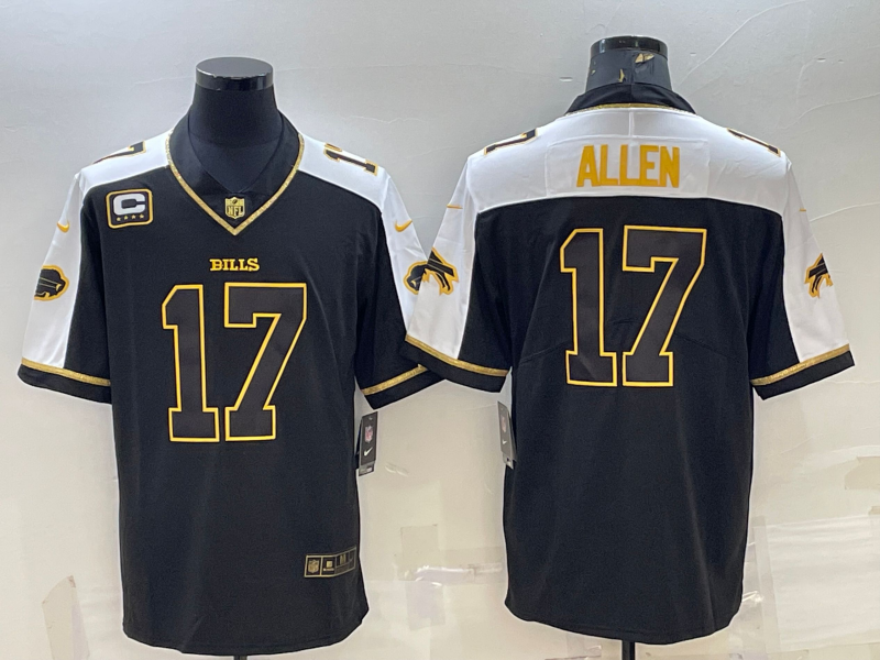 Men's Buffalo Bills Josh Allen #17 Black Player Jersey1