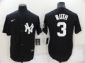 Men's New York Yankees Babe Ruth Black Replica Baseball Jersey