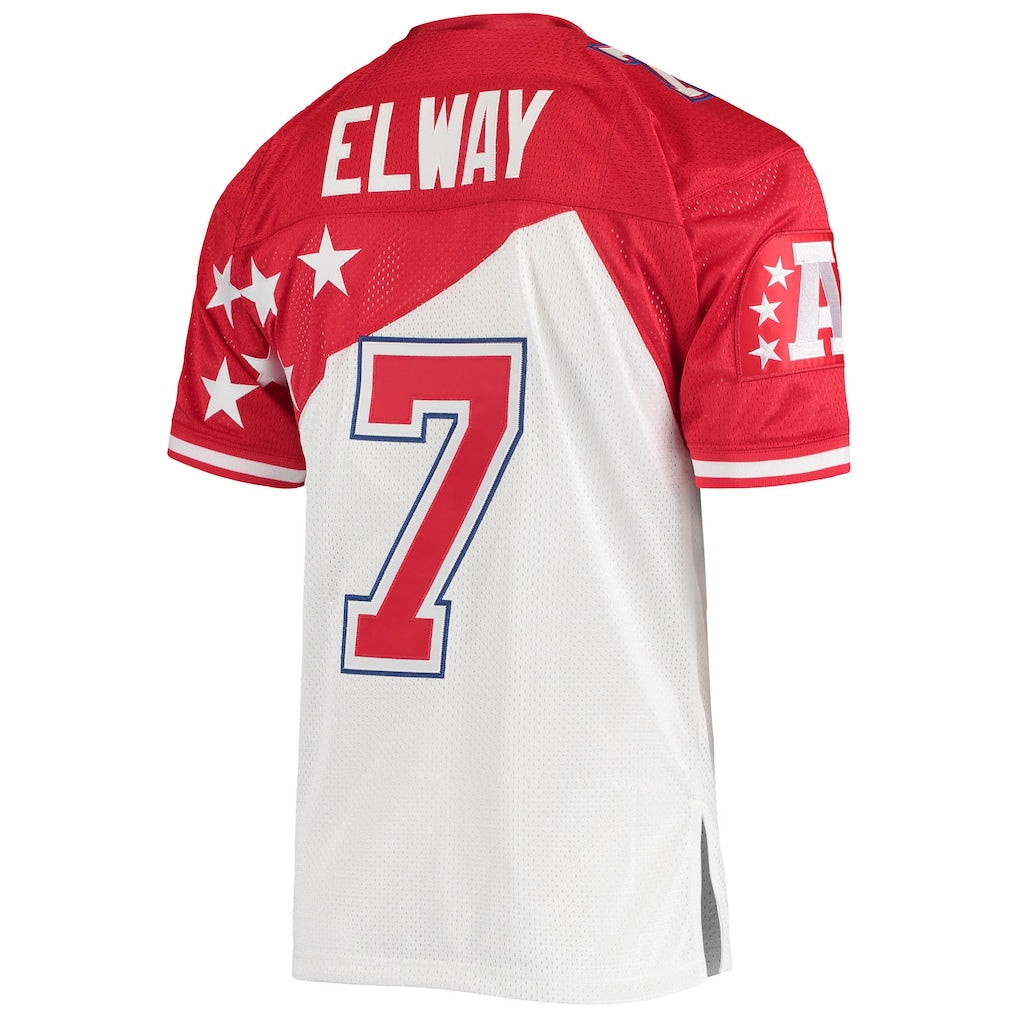 AFC #7 John Elway  White/Red 1995 Pro Bowl Authentic Jersey