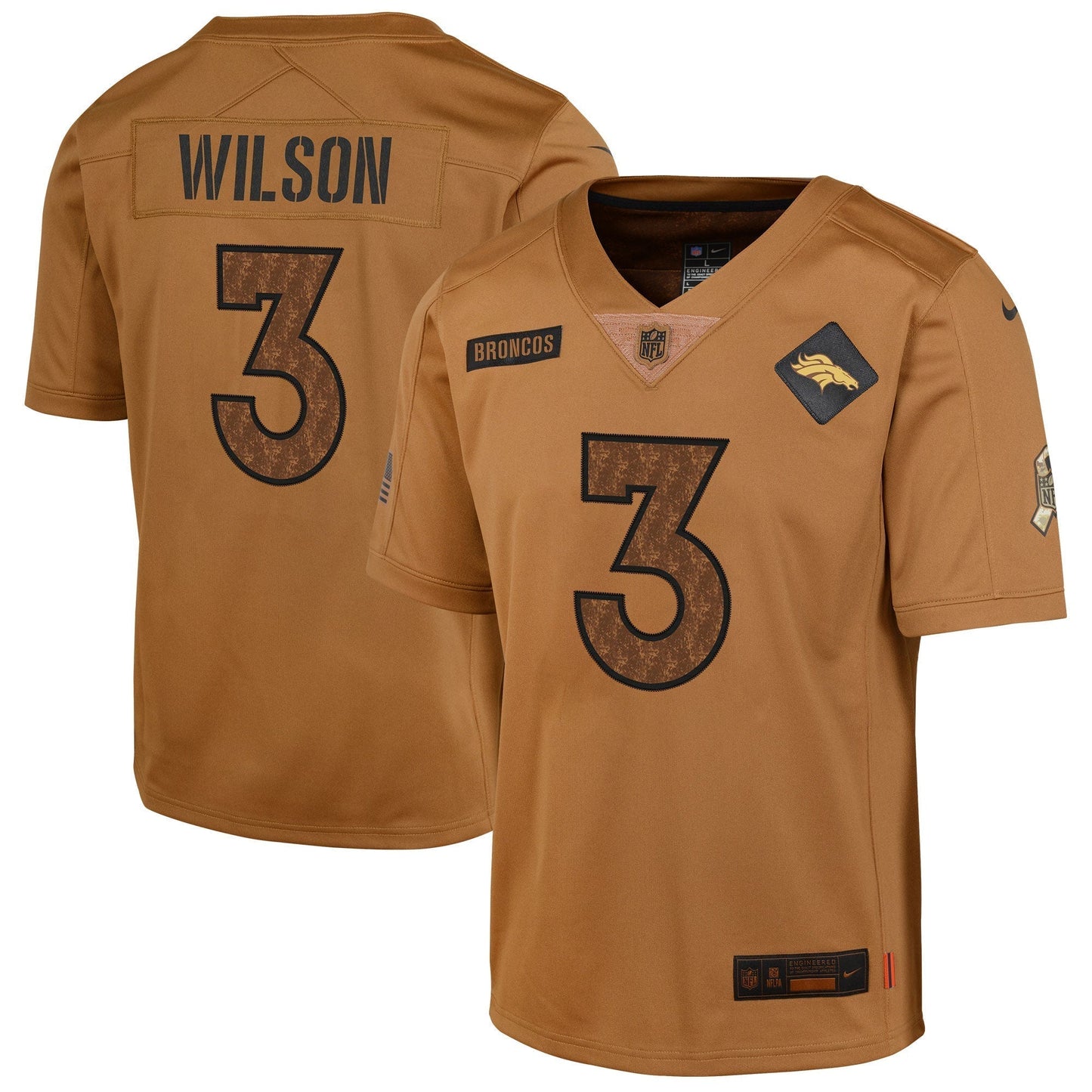 Russell Wilson Denver Broncos  Salute To Service Limited Jersey - Brown