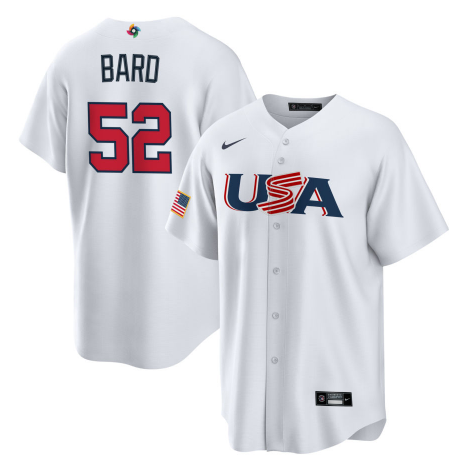 Men's 2023 World Baseball Classic Daniel Bard USA White Jersey