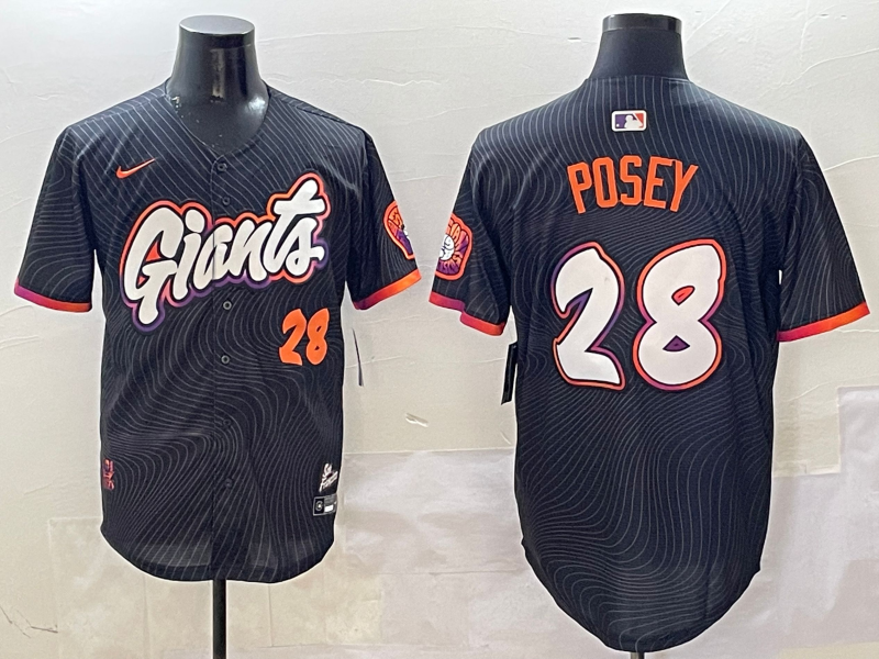 Men's San Francisco Giants Buster Posey Black 2025 City Connect Limited Player Jersey