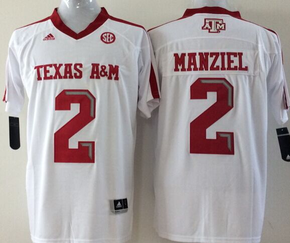 Men's Texas A&M Aggies Johnny Manziel White Player Game Jersey