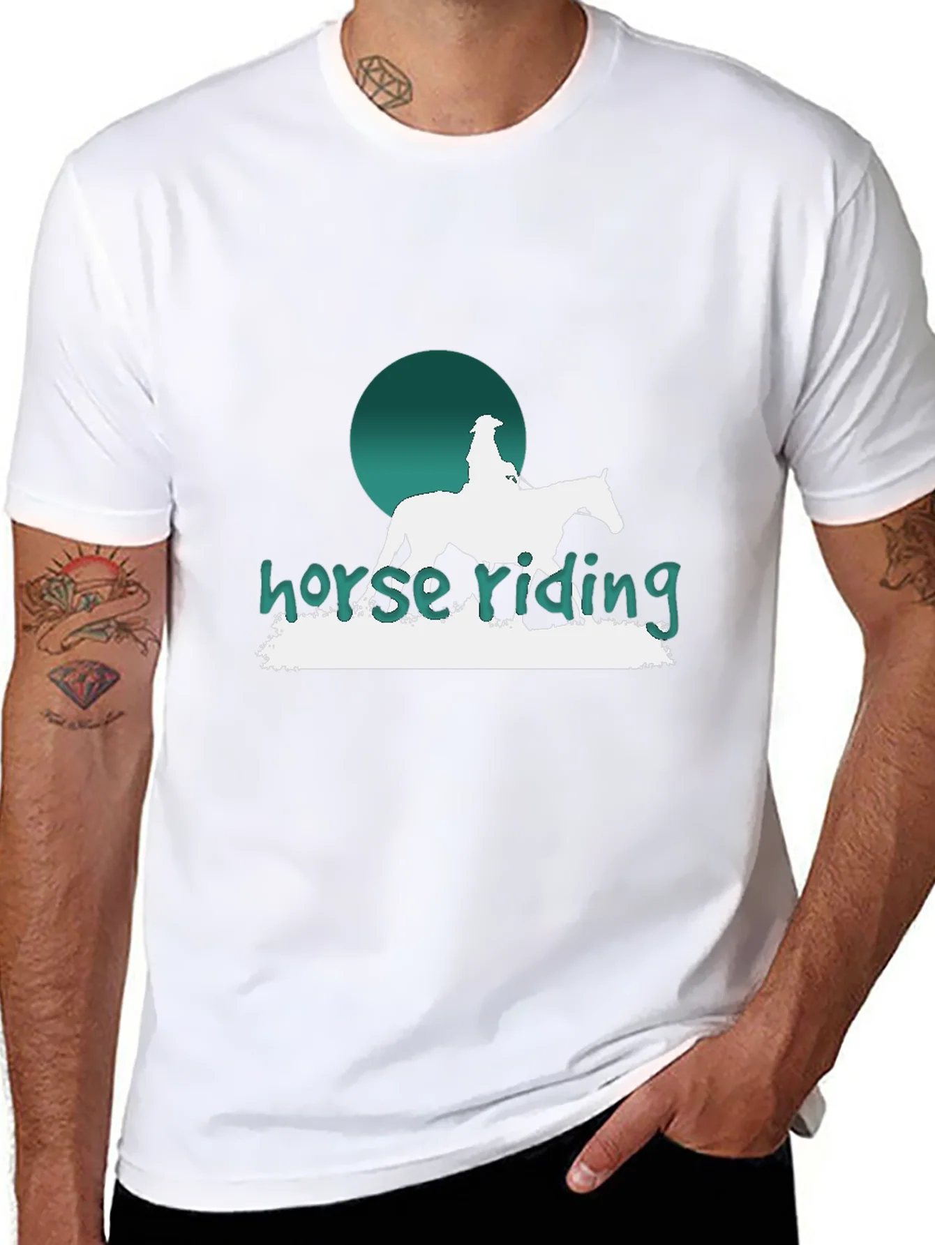 Horse Riding Graphic T-Shirt - Stylish Equestrian Design