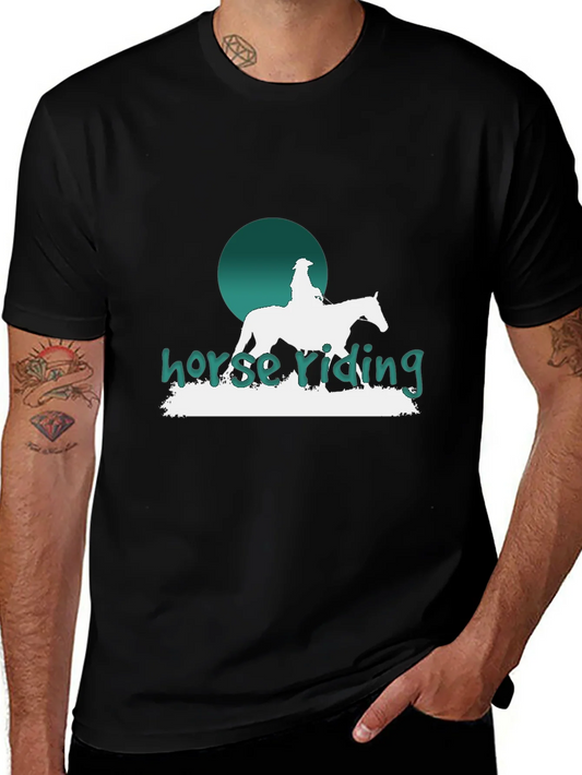 Horse Riding Graphic T-Shirt - Stylish Equestrian Design