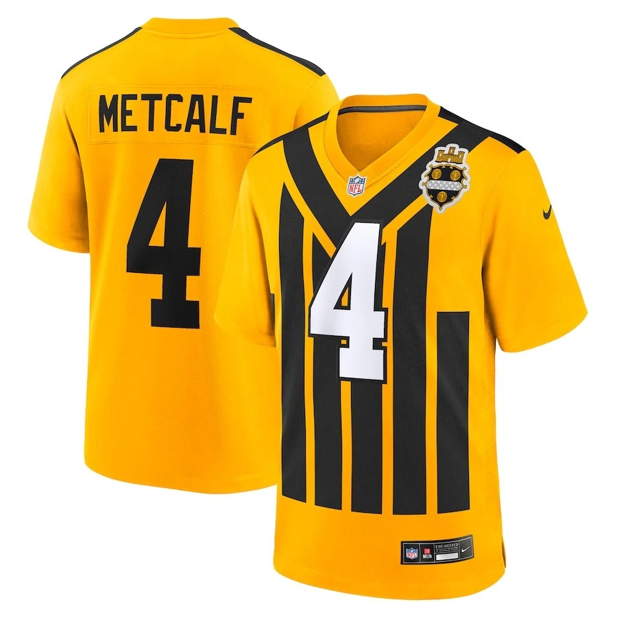 Men's Pittsburgh Steelers DK Metcalf  Jersey -  Retro Yellow-2