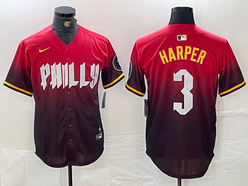 Men's Philadelphia Phillies Bryce Harper Red 2024 City Connect Limited Player Jersey