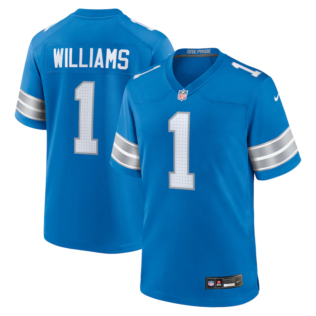 Men's  Jameson Williams Blue Detroit Lions Game Player Jersey