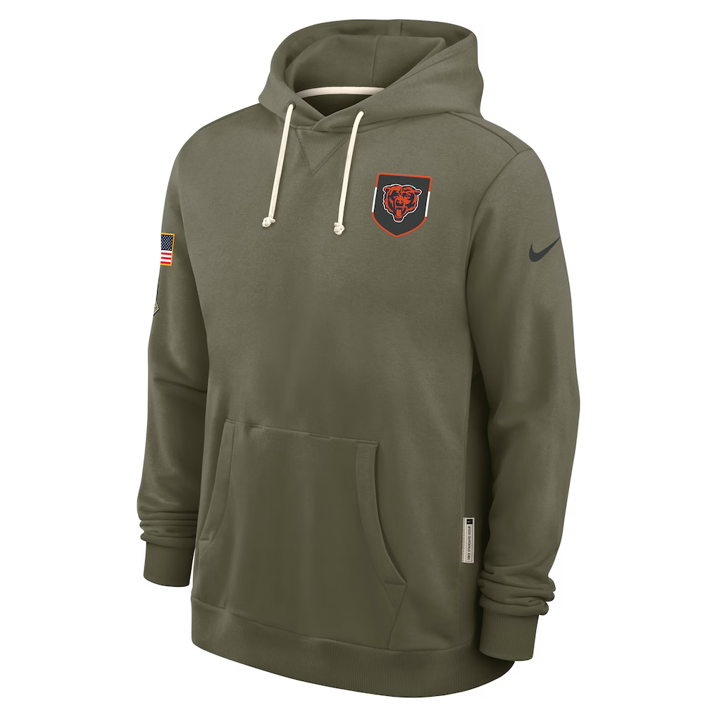 Men's Chicago Bears  Olive 2025 Salute to Service Sideline Standard Issue Dri-FIT Hoodie
