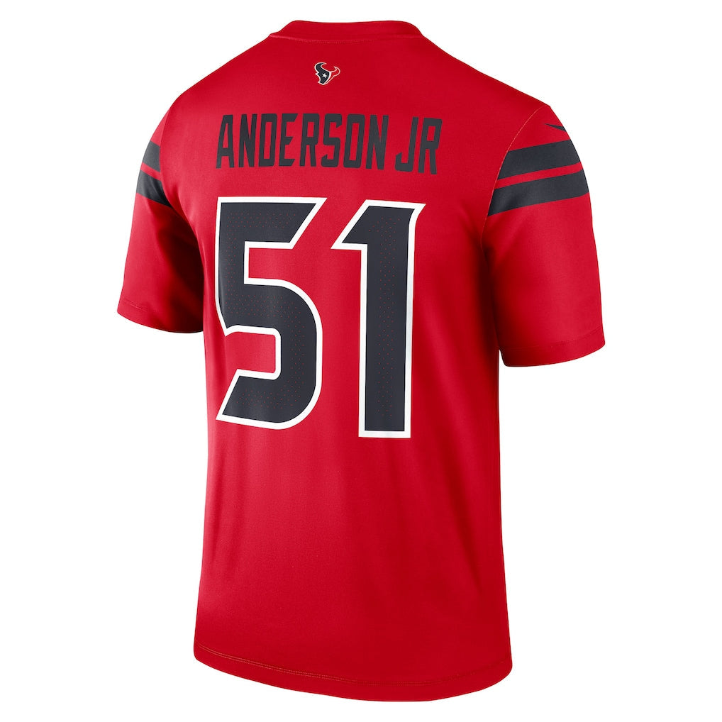 H.Texans #51 Will Anderson Jr .Red Legend Player Performance Top Jersey