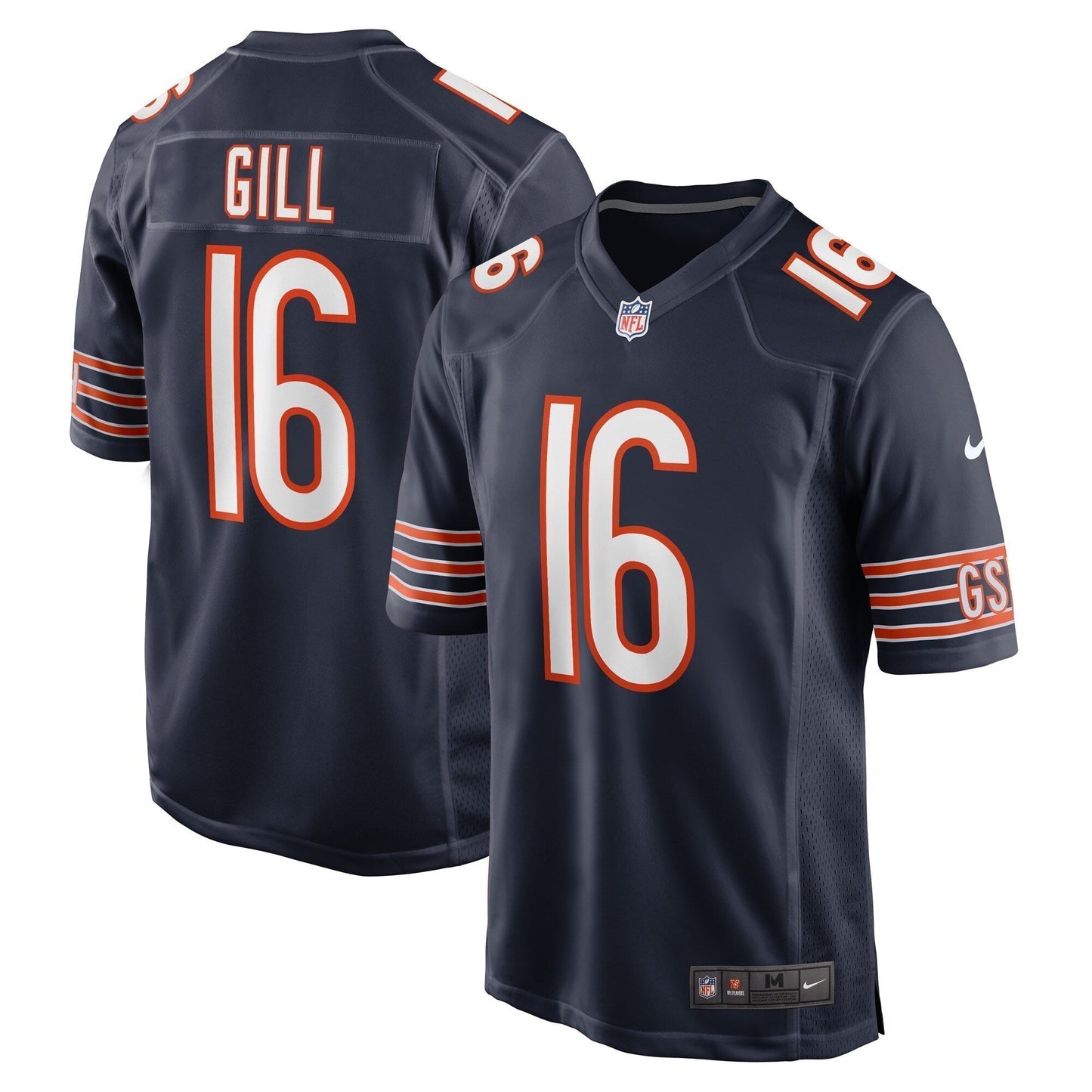 Trenton Gill Chicago Bears  Game   Jersey - Navy