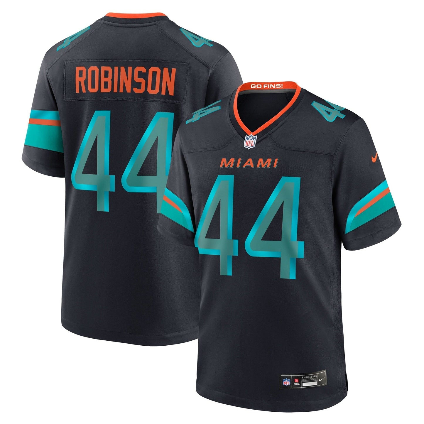 Miami Dolphins Chop Robinson Pitch Blue 2025 Rivalries Collection Game Jersey