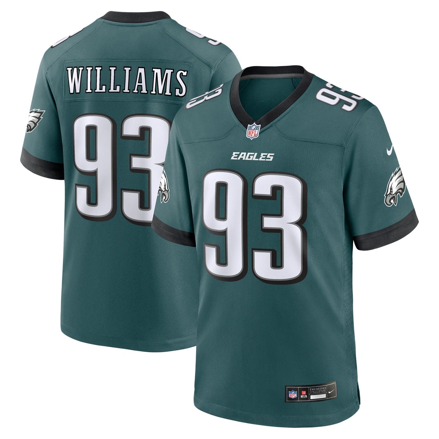 Milton Williams Philadelphia Eagles  Team Game Jersey - Midnight Green