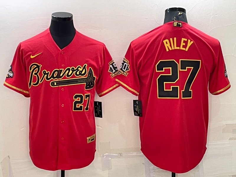 Men's Atlanta Braves Austin Riley Red Replica Game Jersey