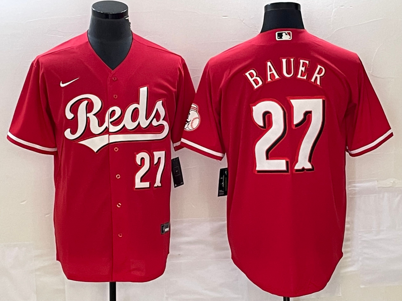 Men's Cincinnati Reds Trevor Bauer Red Replica Baseball Jersey