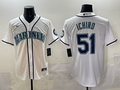 Men's Seattle Mariners Ichiro Suzuki #51 White Replica Player Jersey