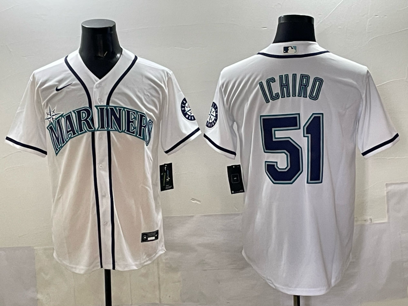 Men's Seattle Mariners Ichiro Suzuki White Replica Player Jersey