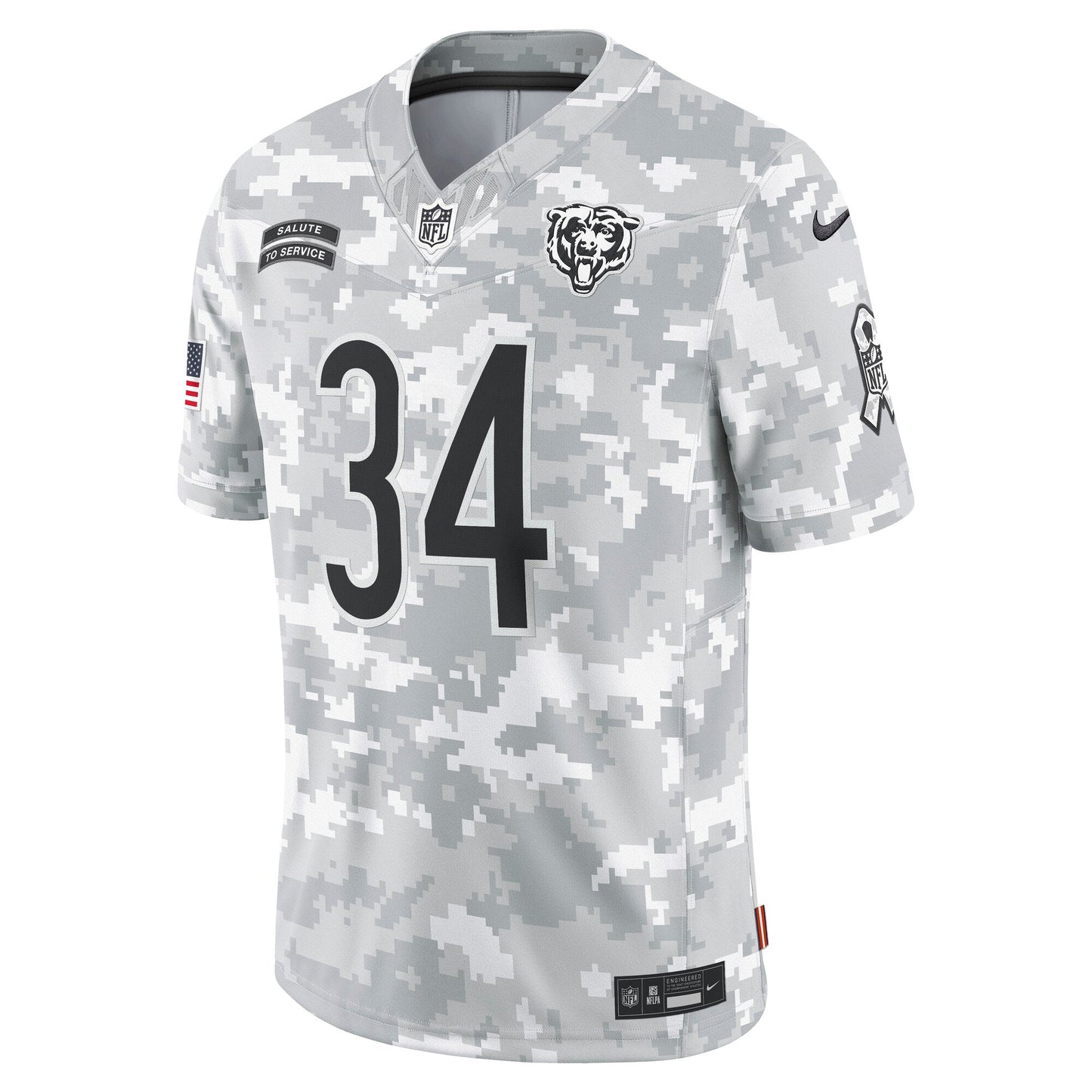 Walter Payton Chicago Bears  2024 Salute to Service Retired   Limited Jersey - Arctic Camo