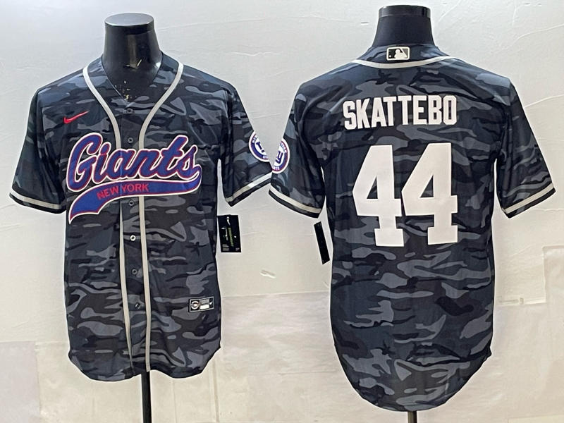 Men's New York Giants Cam Skattebo Grey Camouflage Player Jersey