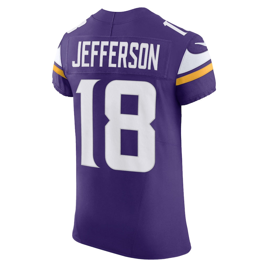 M.Vikings #18 Justin Jefferson Purple Vapor F.U.S.E. Elite Jersey