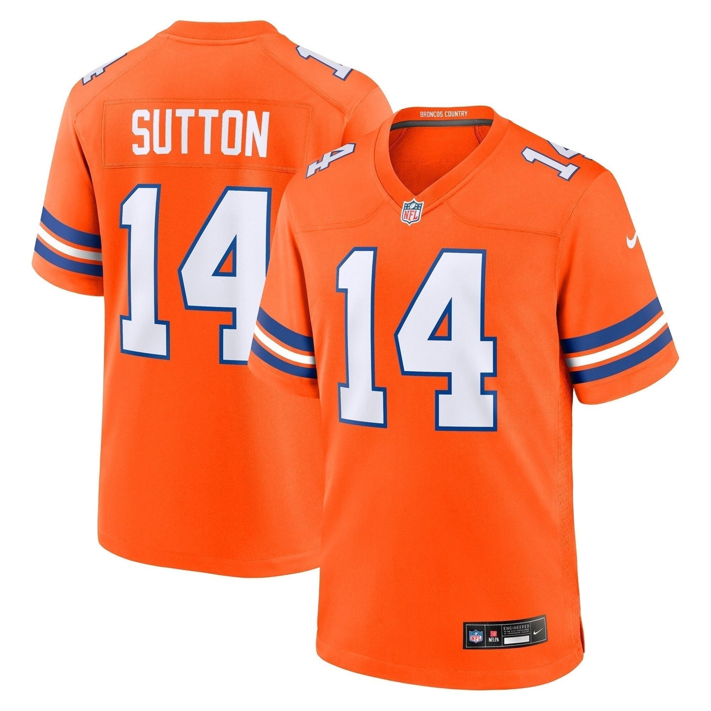 Courtland Sutton Denver Broncos  Mile High Collection 1977 Throwback   Game Jersey - Orange