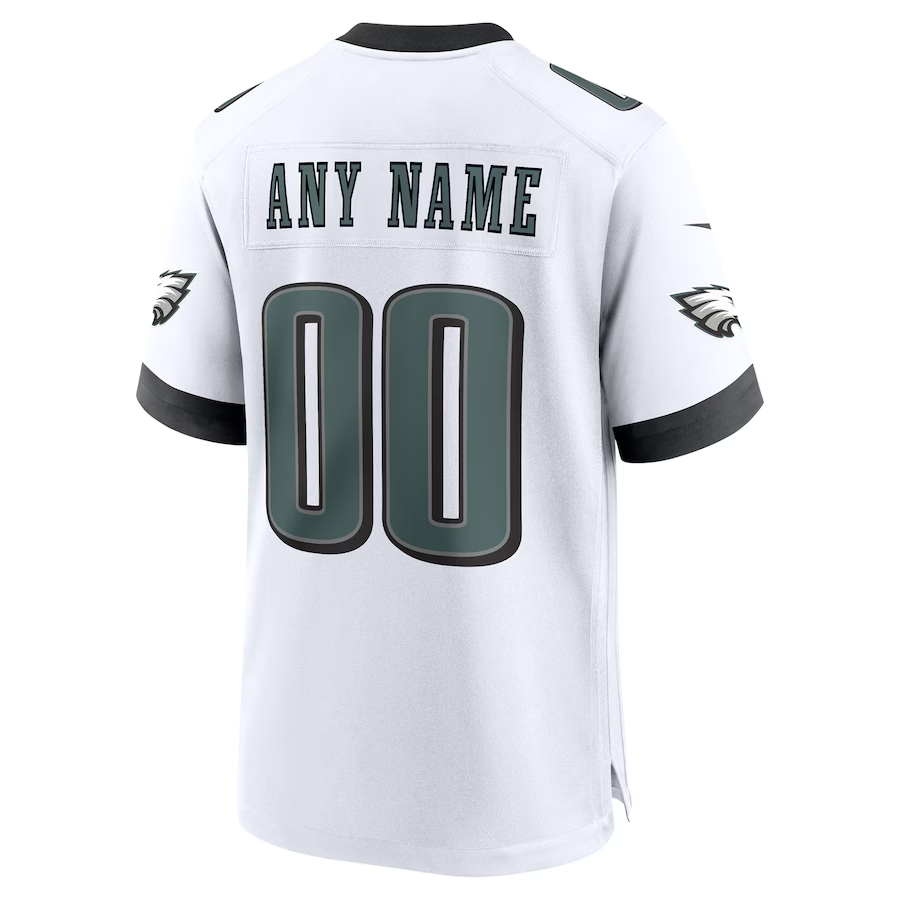 Men's Philadelphia Eagles  Midnight White Super Bowl LIX Custom Game Jersey