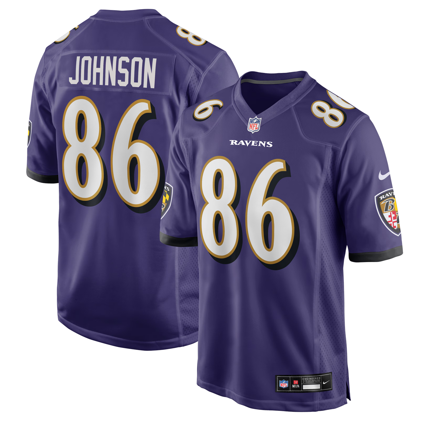 Baltimore Ravens Cornelius Johnson Purple Team Game Jersey