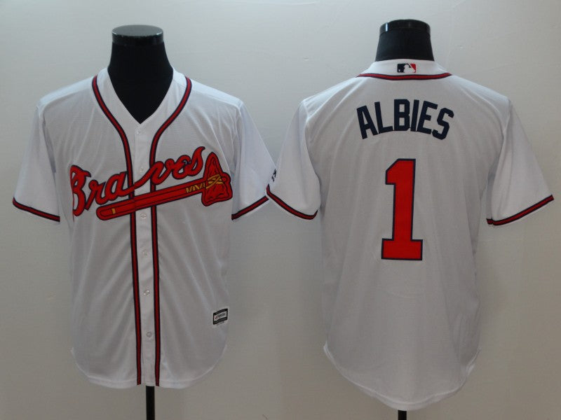 Men's Atlanta Braves Ozzie Albies White Replica Player Jersey