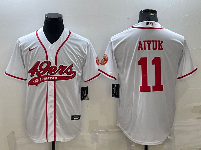 Men's San Francisco 49ers Brandon Aiyuk White Game Jersey Joint Edition