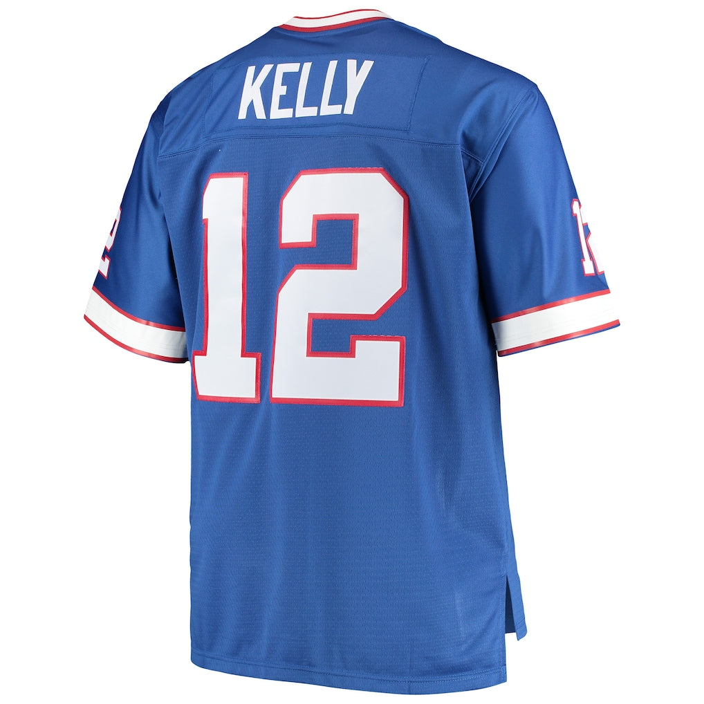 B.Bills #12 Jim Kelly  Royal Big & Tall 1990 Retired Player Replica Jersey