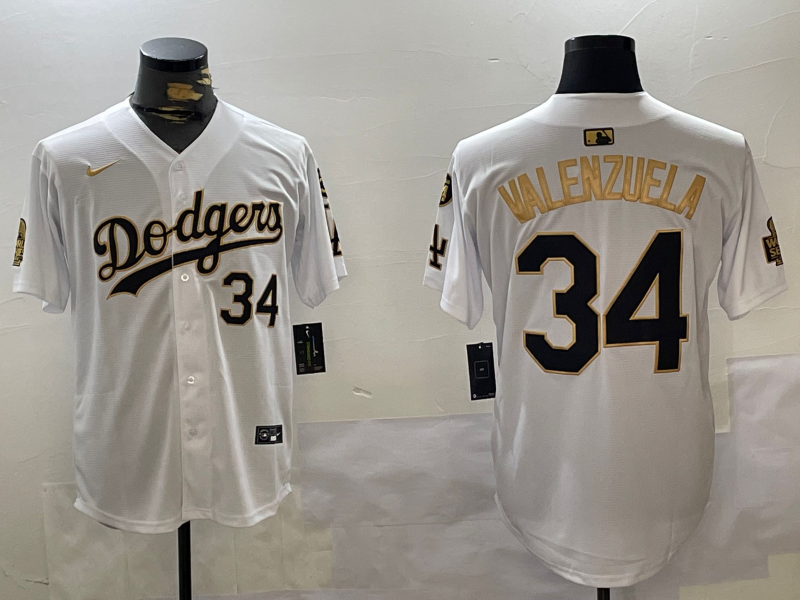 Men's Los Angeles Dodgers Fernando Valenzuela White Team Game Jersey