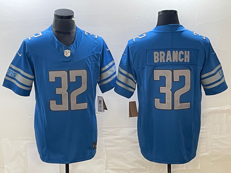 Men's Detroit Lions Brian Branch #32 Blue 2023 NFL active Pick Game Jerseys
