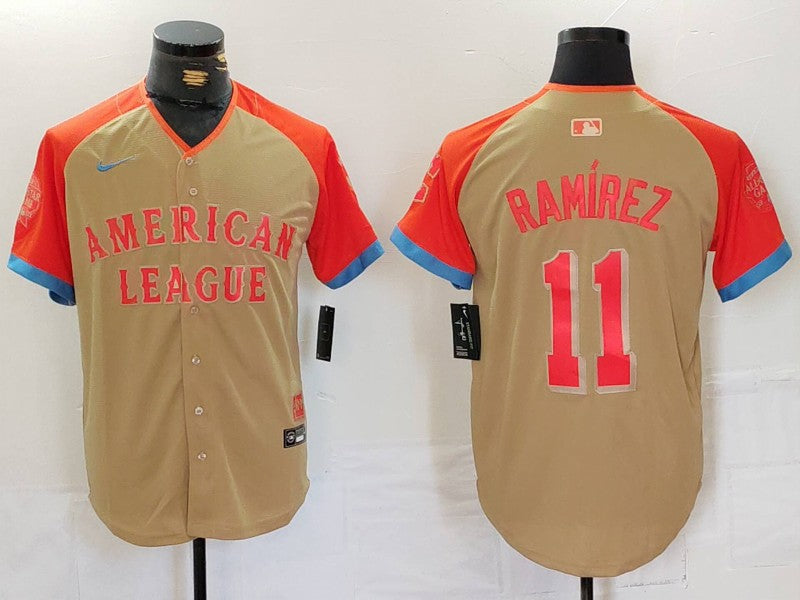 Men's American League Jose Ramirez #11 Cream 2024  All-Star Game Limited Player Jersey1
