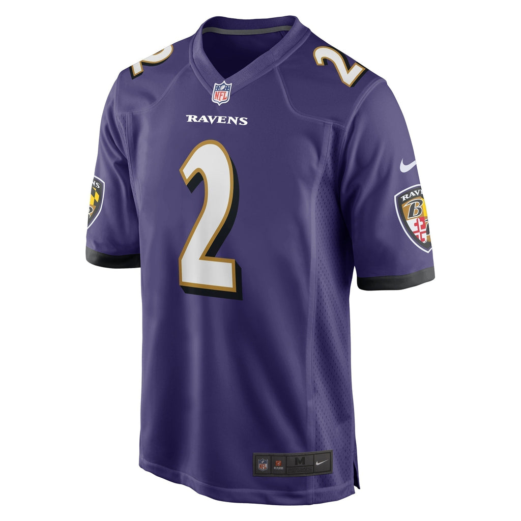 Nate Wiggins Baltimore Ravens  2024  Draft First Round Pick   Game Jersey - Purple