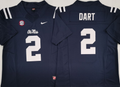 Men's Ole Miss Rebels Jaxson Dart #2 Navy Game Jersey