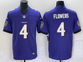 Men's Baltimore Ravens Zay Flowers Purple 2023  Draft First Round Pick Game Jersey