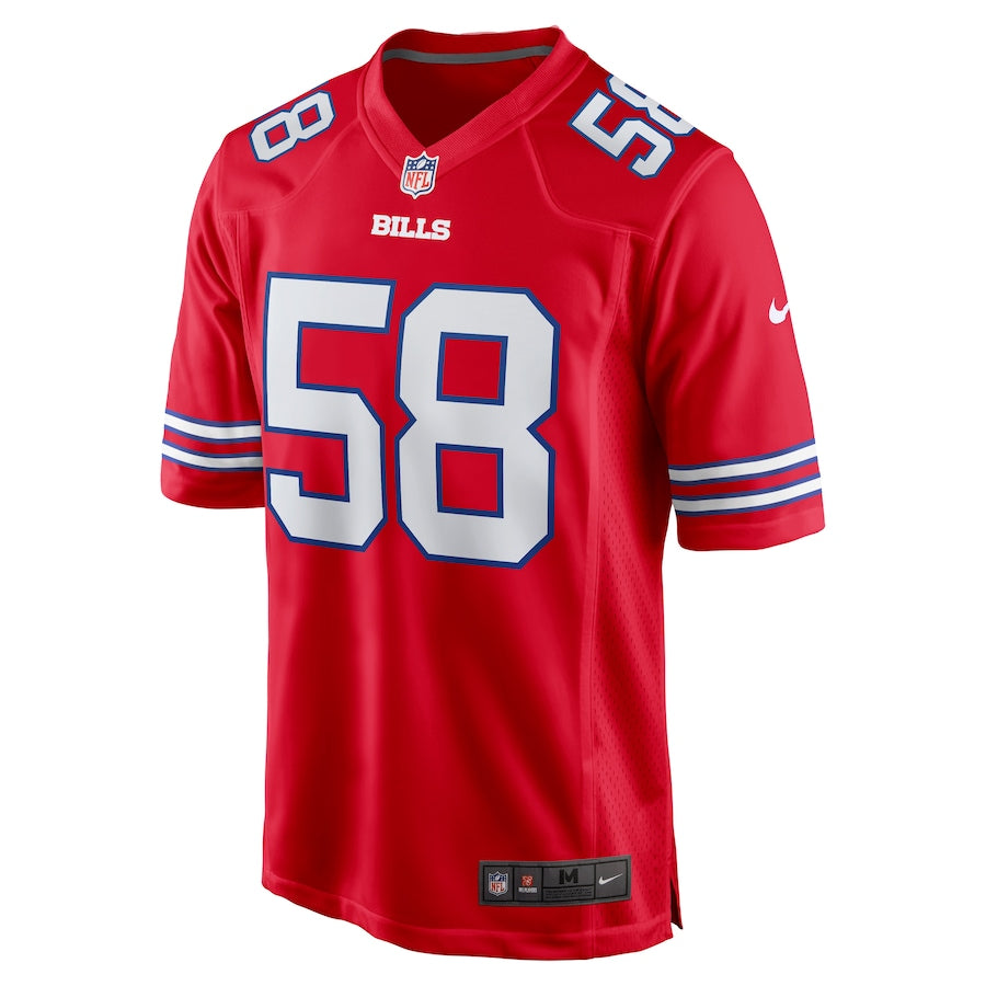Men's Buffalo Bills Matt Milano  Red Alternate Game Jersey