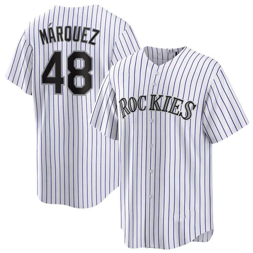 Colorado Rockies #48 Germn Mrquez White Home Replica Player Name Jersey Baseball Jerseys