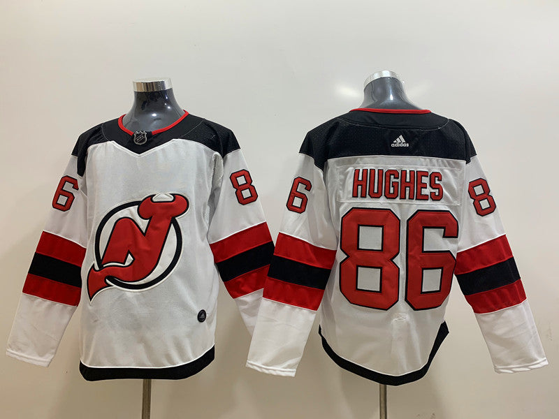 Men's New Jersey1 Devils Jack Hughes #86 White Game Jersey1