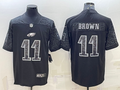 Men's Philadelphia Eagles A.J. Brown Black RFLCTV Limited Jersey