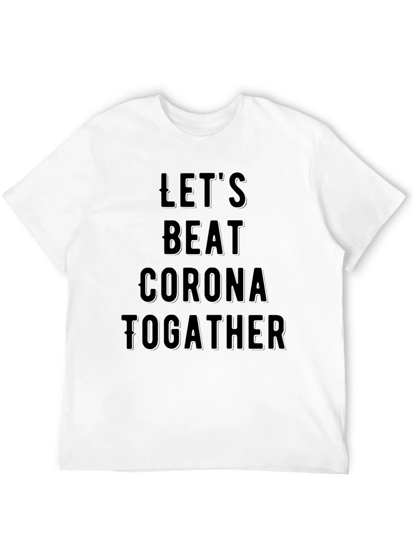 Lets Beat Corona Together Black T-Shirt