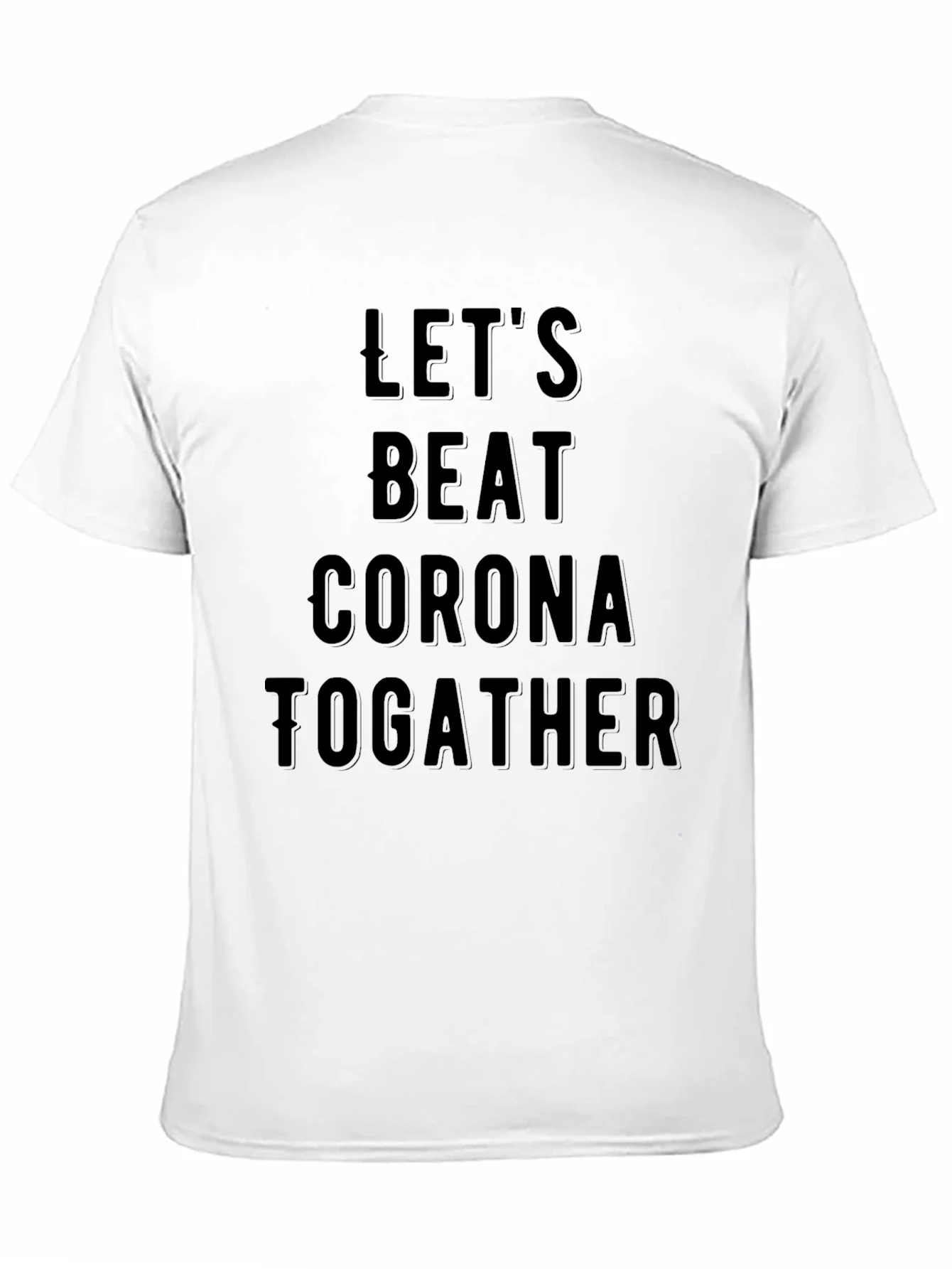 Lets Beat Corona Together Black T-Shirt